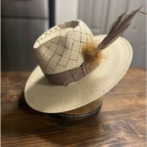 American Hat Company 5050 Patchwork Straw Fedora